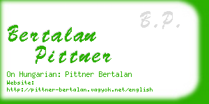 bertalan pittner business card